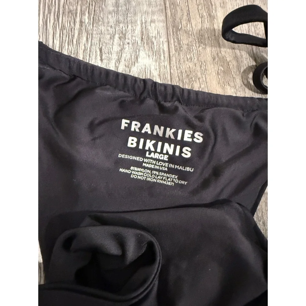 Frankies Bikinis x Alo Yoga Black Tie Side Tatum Bikini Bottoms Large NWOT